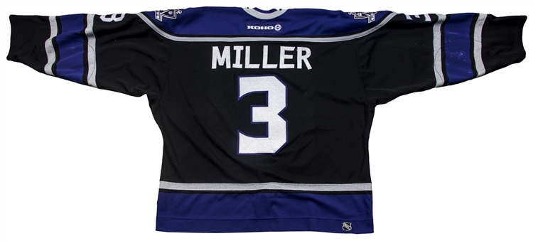 2002-2003 Aaron Miller Game Used Los Angeles Kings Black Jersey (NHL/MeiGray)